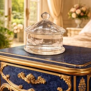 Baccarat Clear Glass Lidded Dish